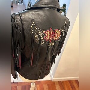 Harley Davidson WOMENS M MAGIC Dip Dyed Fringe Leather Jacket